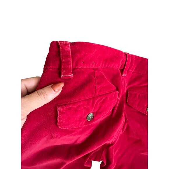 AMERICAN EAGLE Red Corduroy Bootcut  Textured Pants Size 6 - Picture 2 of 10